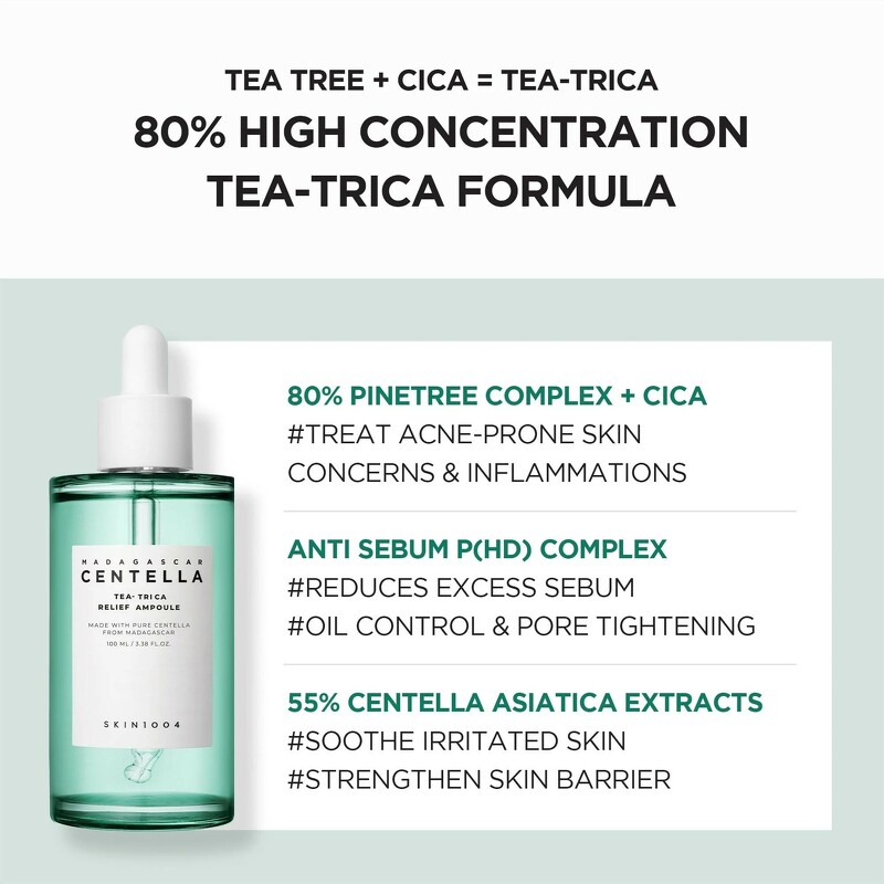 SKIN1004 Madagascar Centella Tea-Trica Ampoule 30 ml. #สีเขียว ขนาดทดลอง