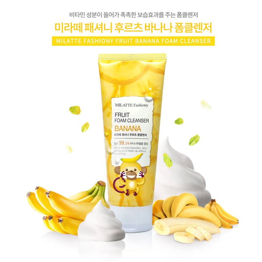 Milatte Fashiony Fruit Foam Cleanser 150 ml. #Banana