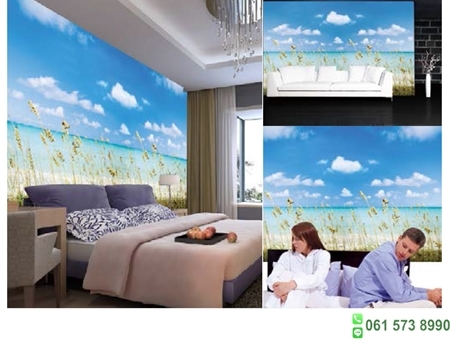 ภาพวิวทะเลภาพดอกหญ้ากับทะเล