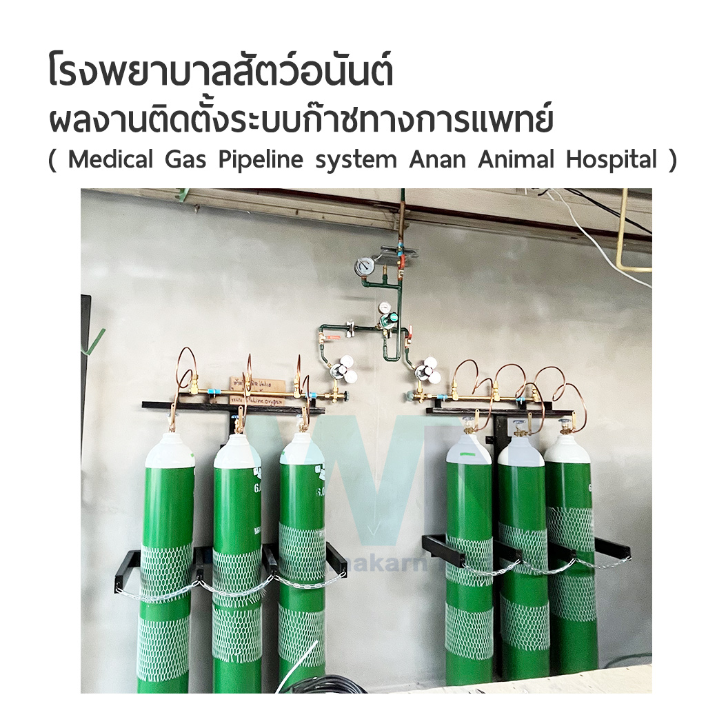 ผลงานติดตั้งระบบก๊าชทางการแพทย์ โรงพยาบาลสัตว์อนันต์ จังหวัดปทุมธานี ( Medical Gas Pipeline system Virajsilp Hospital Chumphon )