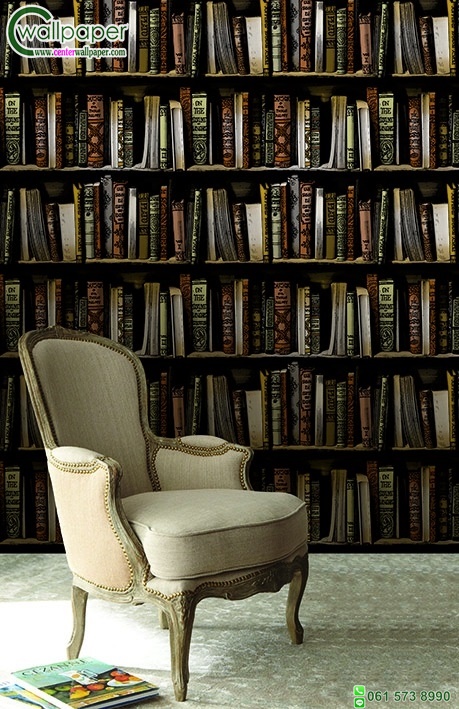 รวมวอลเปเปอร์ติดผนังลายชั้นหนังสือ