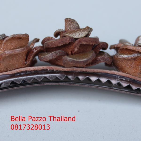 กิ๊บติดผมกุหลาบ 2 cm. 3 ดอก หนังแท้ทำมือ แฮนด์เมด Leather flower, hair clip, handmade, handicraft