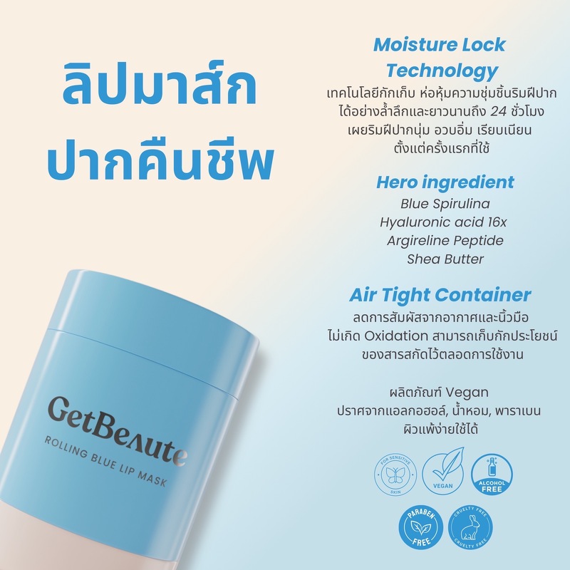 GetBeaute Rolling Blue Lip Mask 14 g.