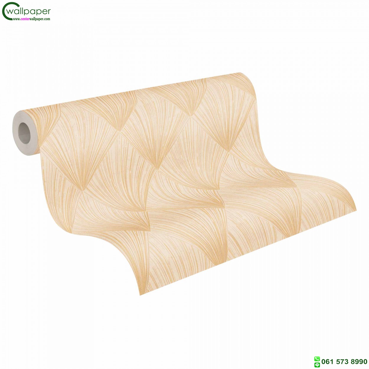 วอลเปเปอร์โมเดิร์นกราฟฟิคลายเส้น สีน้ำตาลทอง