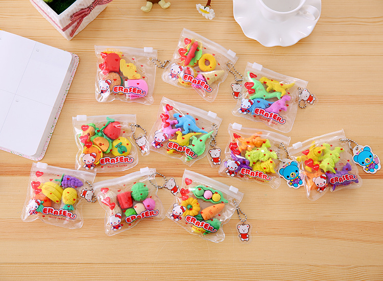 ยางลบถุงซิบ [คละลาย] ชิ้นละ 10 บาท Ohwowshop