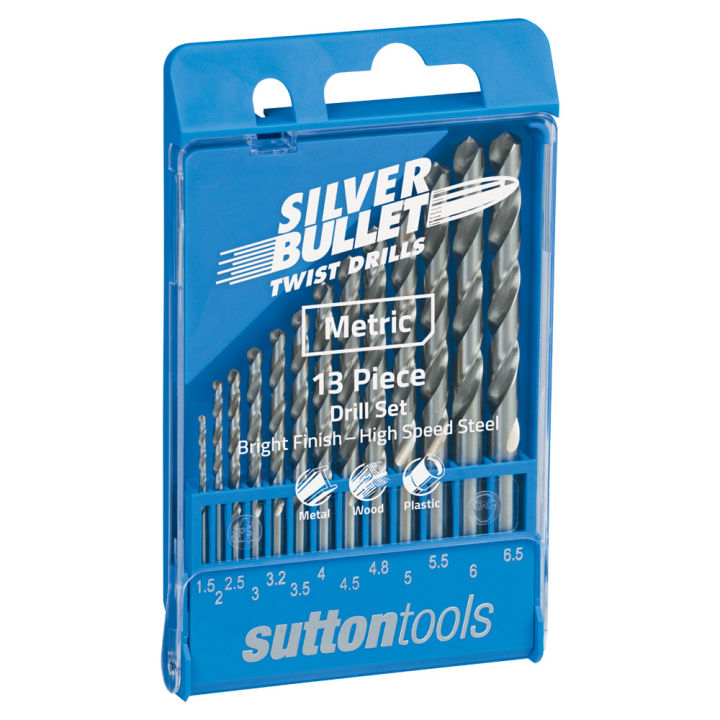 SUTTON ดอกสว่านเจาะเหล็กชุด 13 ตัว เบอร์ 1.5 - 6.5 มิล รุ่น SM1 ดอกสว่านไฮสปีด HSS Suttontools