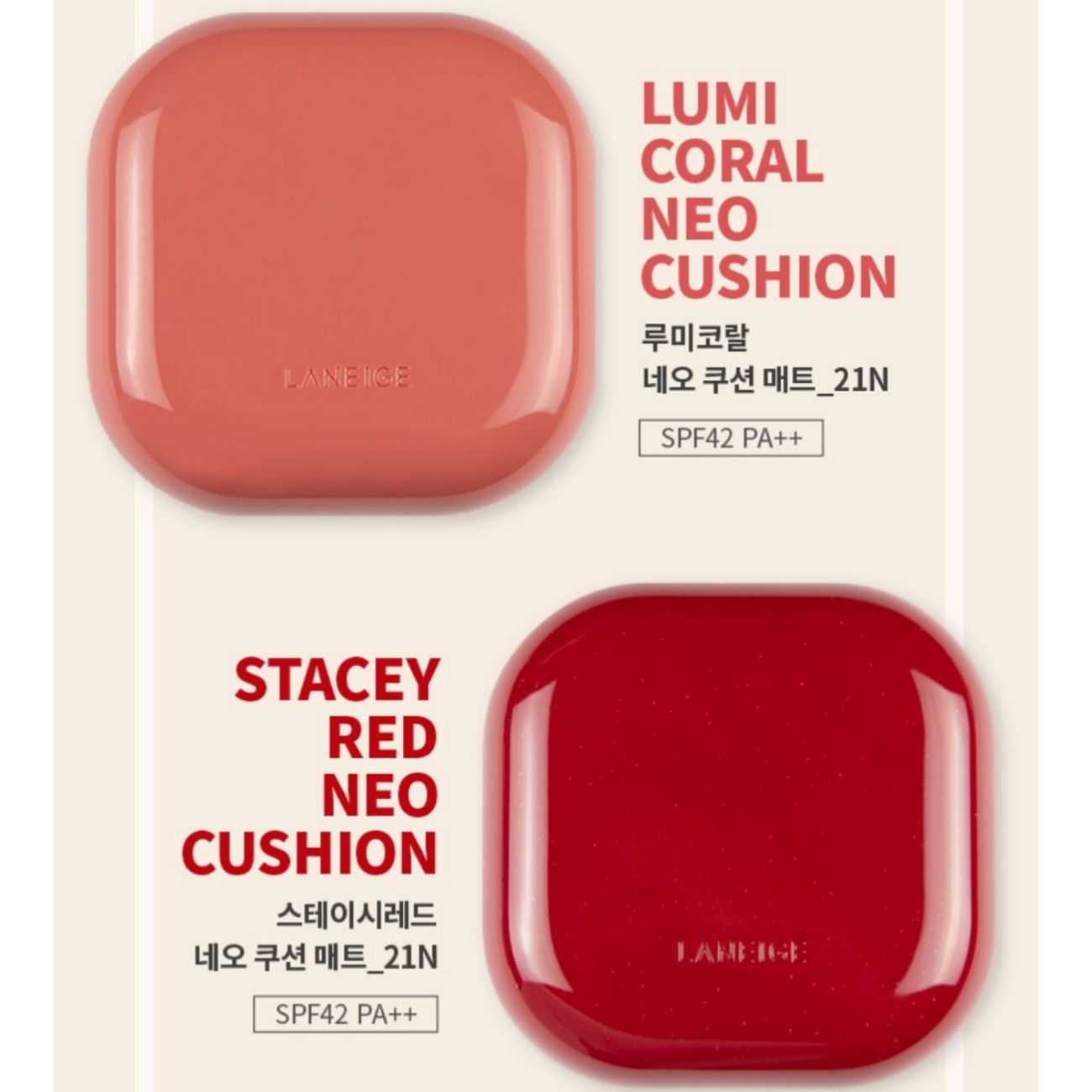 Laneige Neo Cushion X Joseph & Stacey 15 g. (Matte 21N ตลับจริง+รีฟิล) #Lumi Coral