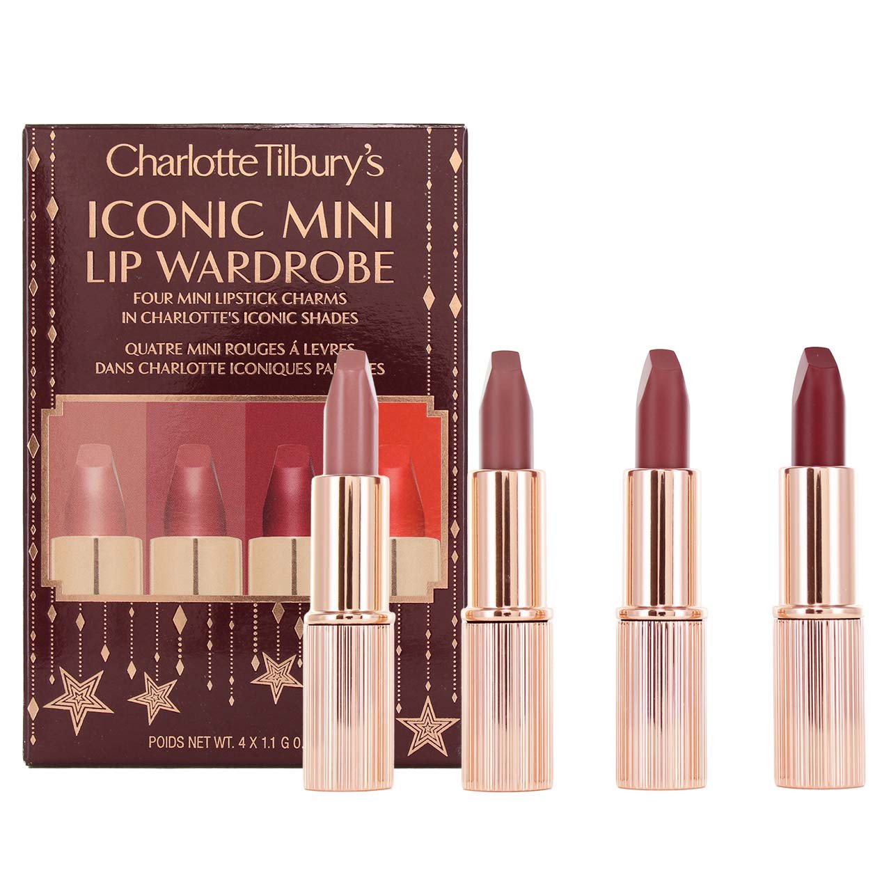 Charlotte Tilbury Iconic Mini Lip Wardrobe Set 1.1 g. x 4 แท่ง