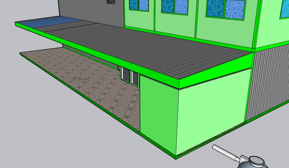 แบบก่อสร้างโกดังเก็บไม้ ออฟฟิศ และบ้านพักคนงานขนาดHW-H (23 x 18 x 7.9)