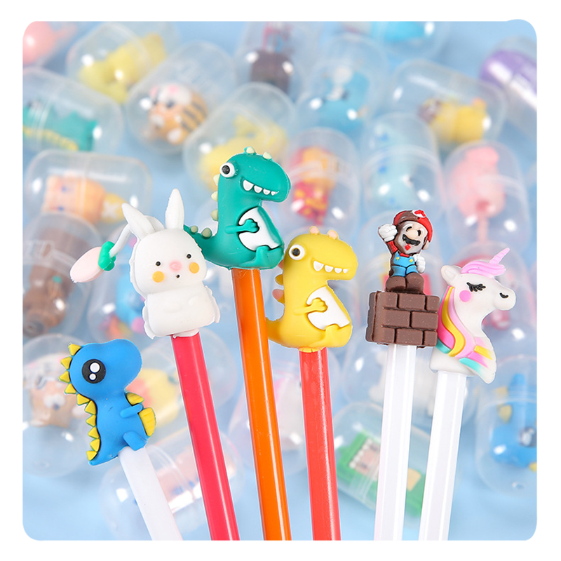 🌈แคปซูลยางลบ🌈เสียบดินสอตัวการ์ตูน หลากสี ⭐คละลาย ชิ้นละ 4 บาท/ชิ้น✔️พร้อมส่ง Ohwowshop เครื่องเขียน ยางลบ ลบคำผิด