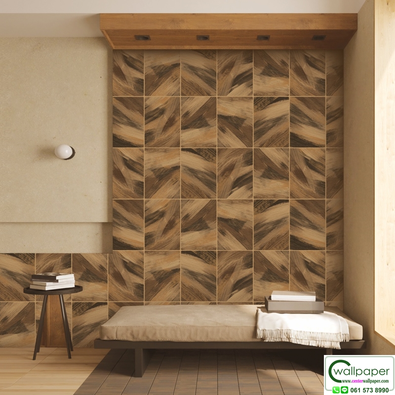 วอลเปเปอร์ลายไม้ สีน้ำตาลทอง No.88659-3