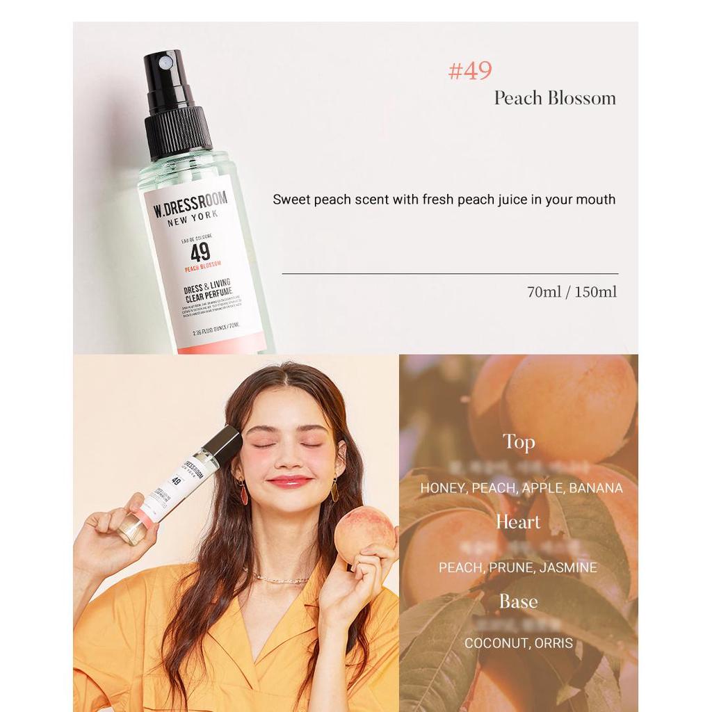 W.DRESSROOM Dress & Living Clear Perfume 70 ml. #49 Peach Blossom หอมหวานซุกซน