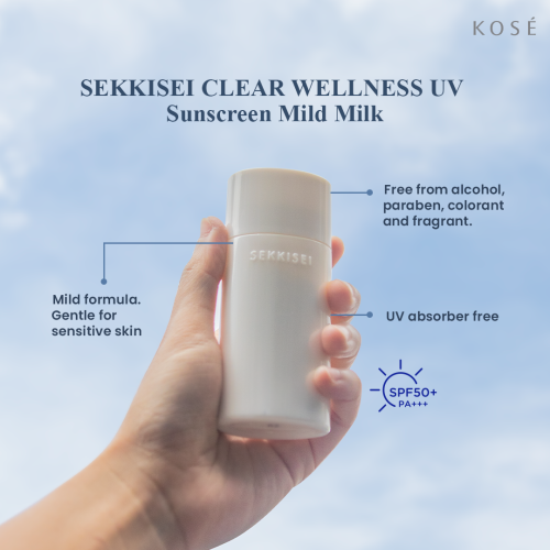 Kose Sekkisei Clear Wellness UV Sunscreen Mild Milk SPF50+ PA+++ 50 ml.