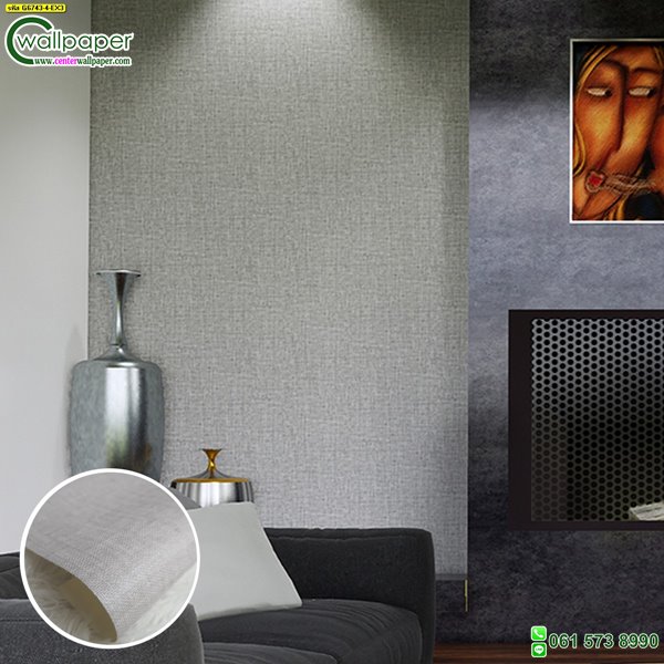 วอลเปเปอร์ติดผนังสีเทา No.G6743-4 ลายกระสอบสีเทา-G6743-4-EX3