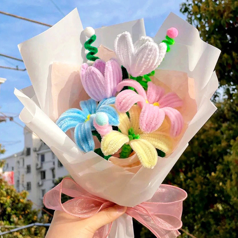 (100ชิ้น)🌈ลวดกำมะหยี่⭐งานDIY และอุปกรณ์สร้างสรรค์งานประดิษฐ์ต่างๆ 0.6mm ยาว30cm สำหรับงานฝีมือ✅พร้อมส่ง Ohwowshop สีสันสดใส สินค้าขายดี