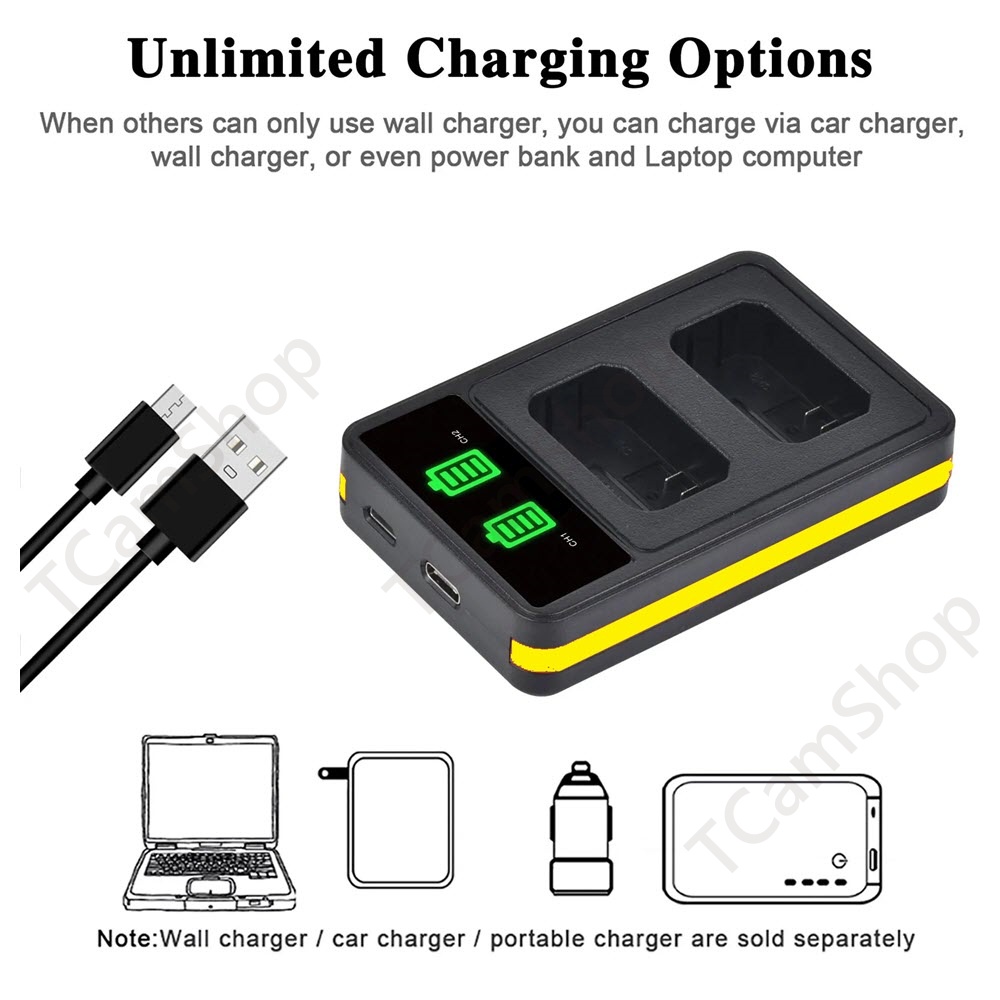 แท่นชาร์จแบตเตอรี่ + 2x แบตเตอรี่ Sony NP-FW50 NPFW50 Sony A6400 A5100 A6000 A6300 A6500 A7 A7II