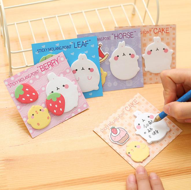 กระดาษบันทึก Molang กับสิ่งของ ชิ้นละ 6 บาท ✔️พร้อมส่ง (🎲สุ่มลาย) Ohwowshop