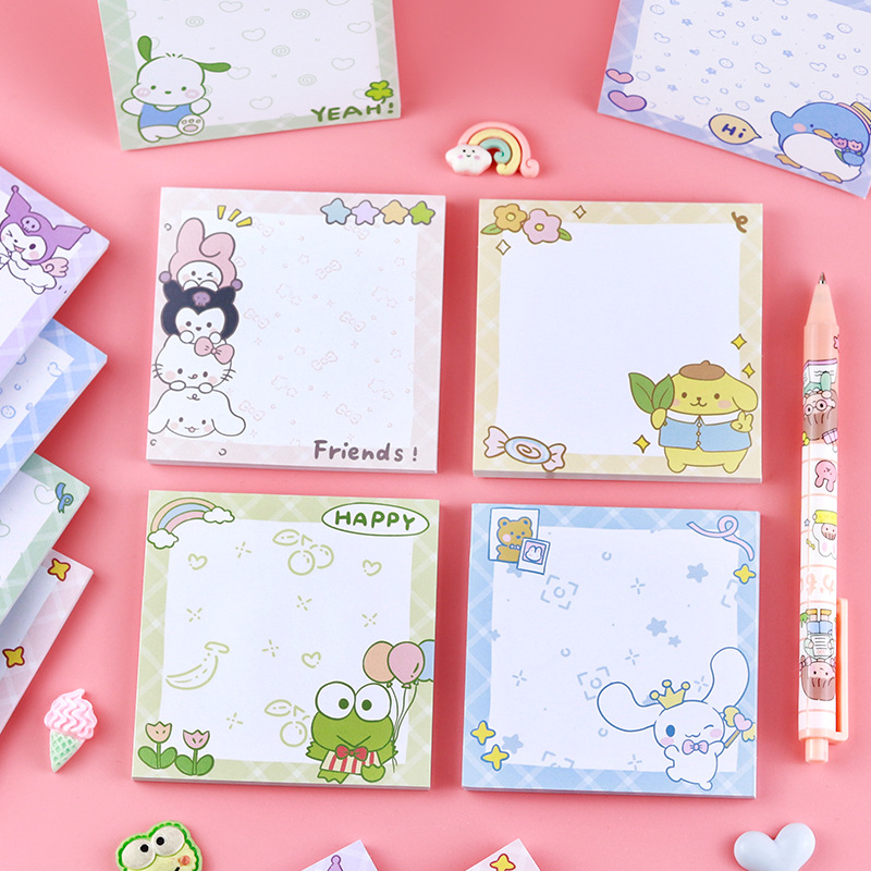 💜กระดาษโน๊ตกาวในตัว✨Sticky Note โน้ตลายคิวท์ สำหรับจดบันทึก 50 แผ่น📌เลือกลาย✅พร้อมส่งในไทย โพสต์อิทน่ารัก เครื่องเขียน