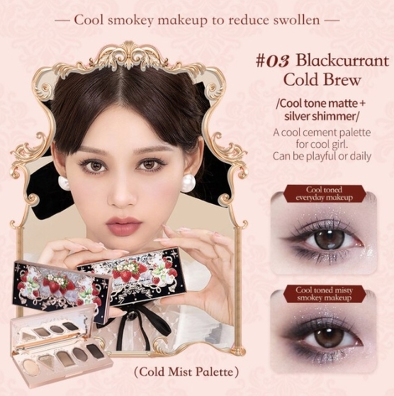 Flower Knows Strawberry Rococo Series Eyeshadow Pallete 6.3 g. #03 Blackcurrant Coldbrew