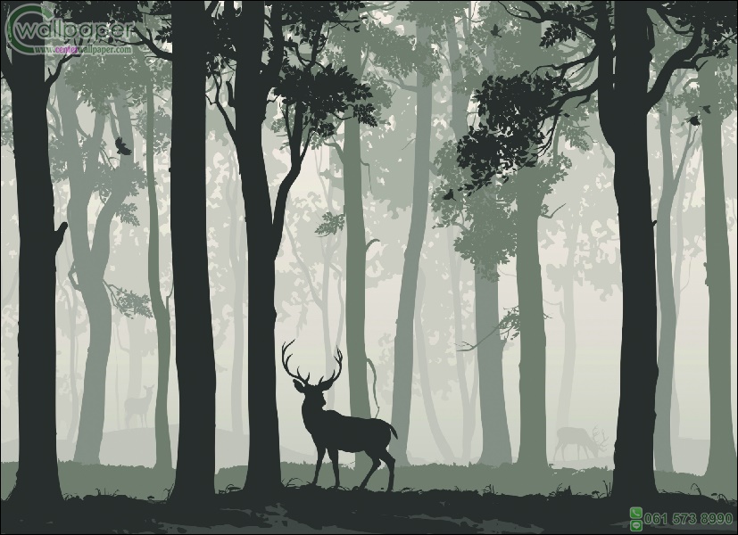 ภาพวิวสำเร็จรูป ภาพวาดกวาง ในป่าใหญ่