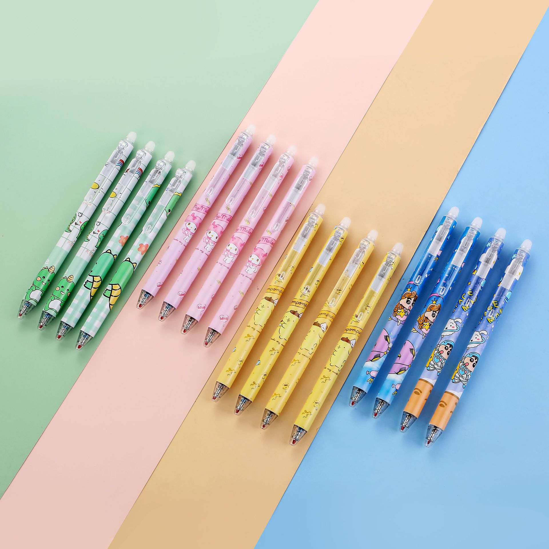 🌈ปากกากดลบได้🌈ลายการ์ตูน ไส้สีน้ำเงิน 0.5📌คละลายตามแบบ ด้ามละ 7 บาท ✔️พร้อมส่ง Ohwowshop ลบได้ ปากกาเจลลบได้ เครื่องเขียน