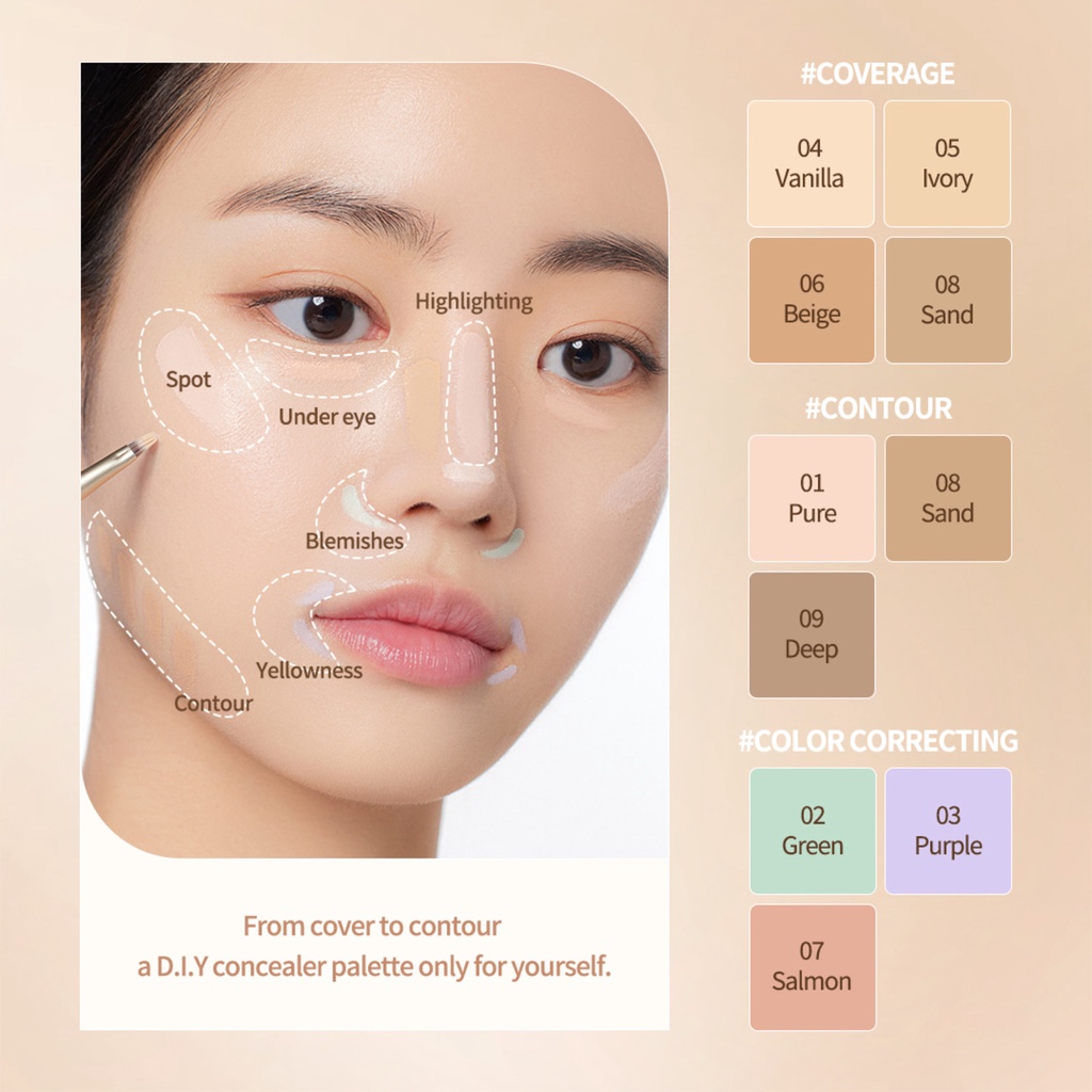 Dasique Pro Concealer Palette 9 g. #01 Cover