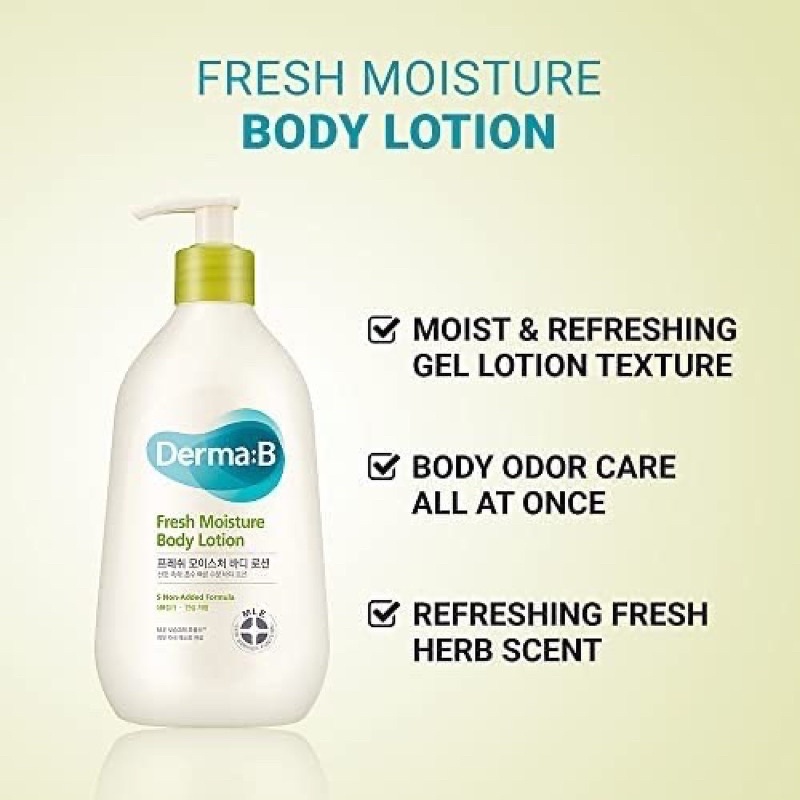 Derma:B Fresh Moisture Body Lotion 400 ml.