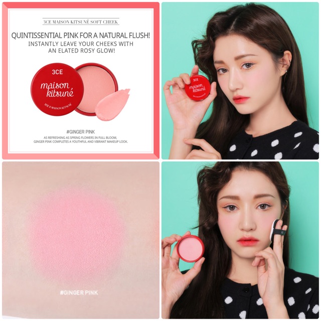 3CE Maison Kitsune Soft Cheek 9 g. #Ginger Pink