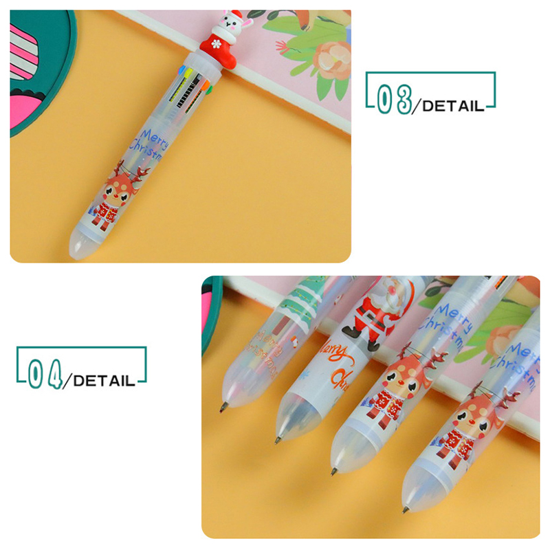 🌈🎄ปากกา 10 สี🎄🌈ชุดV2 หัวการ์ตูน ถุงเท้าคริสต์มาสหลากสี🧦ไส้ 0.5📌เลือกลาย ด้ามละ 12 บาท✔️พร้อมส่ง Ohwowshop ปากกากด ปากกาลายการ์ตูน ปากกาลูกลื่น