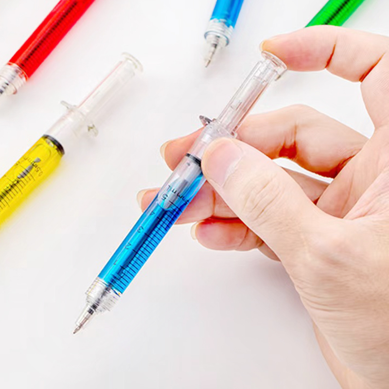 🌈ปากการูปทรงเข็มฉีดยา🌈 ลูกลื่นไส้สีน้ำเงิน 🎲สุ่มสี✔️พร้อมส่งในไทย ของขวัญ ของชำร่วย ปากกา ลูกลื่น