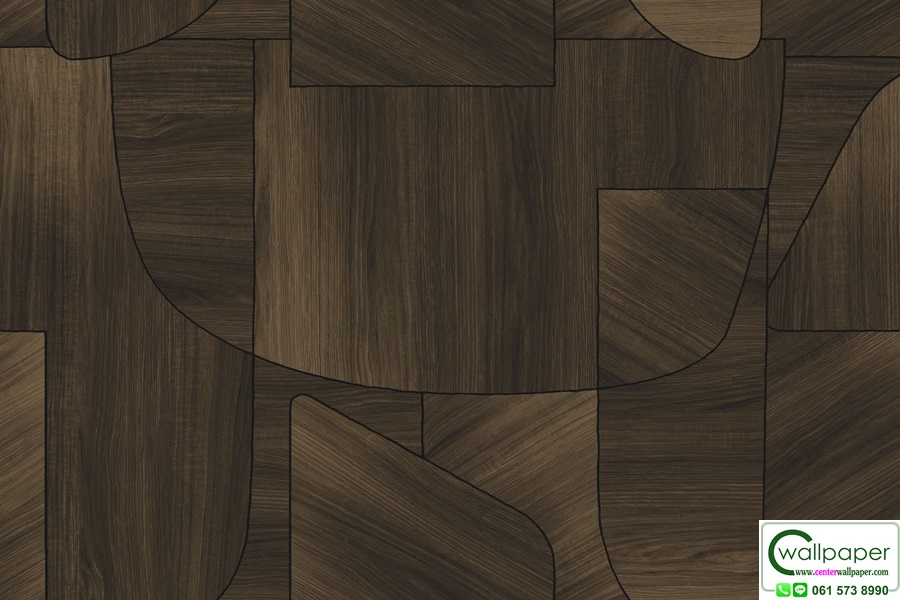 วอลเปเปอร์ลายไม้โมเดิร์น สีน้ำตาลเข้ม