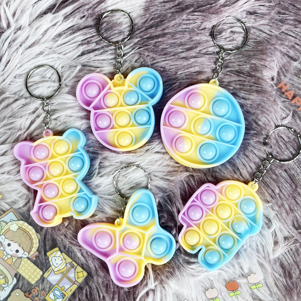 🌈ป๊อปอิท🌈พวงกุญแจป๊อบอิท pop it📌สุ่มลาย ห้อยกระเป๋า ห้อยกุญแจ พวงกุญแจซิลิโคน
