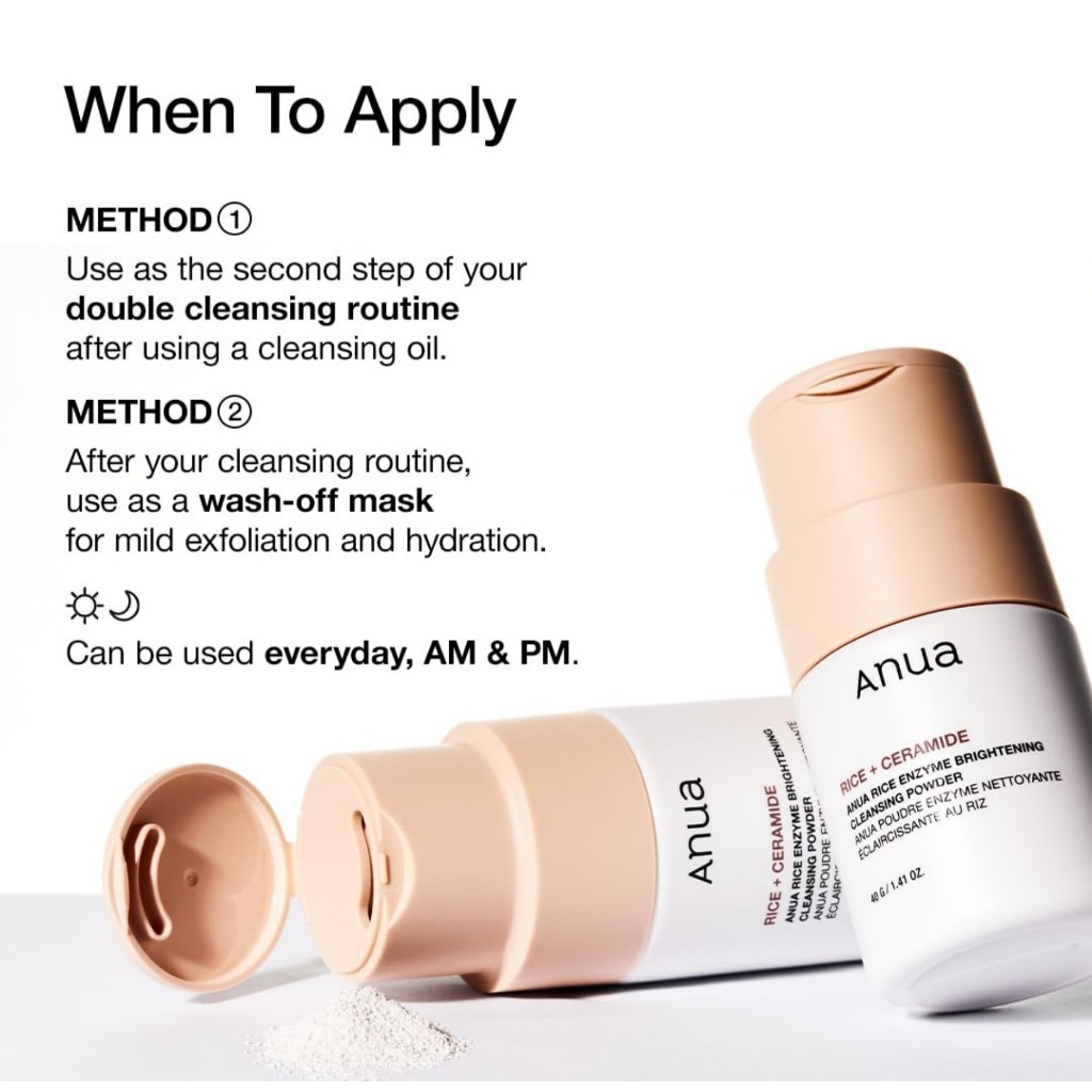 Anua Rice Enzyme Brightening Cleansing Powder 40 g. (Exp. 10/2027)