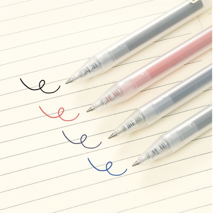 🔥ปากกาลูกลื่นแบบกด🔥ปากกาสไตล์ MUJI หมึกเยอะ เขียนลื่นมาก✔️พร้อมส่ง เครื่องเขียน ปากกาเจล ปากกาแบบกด