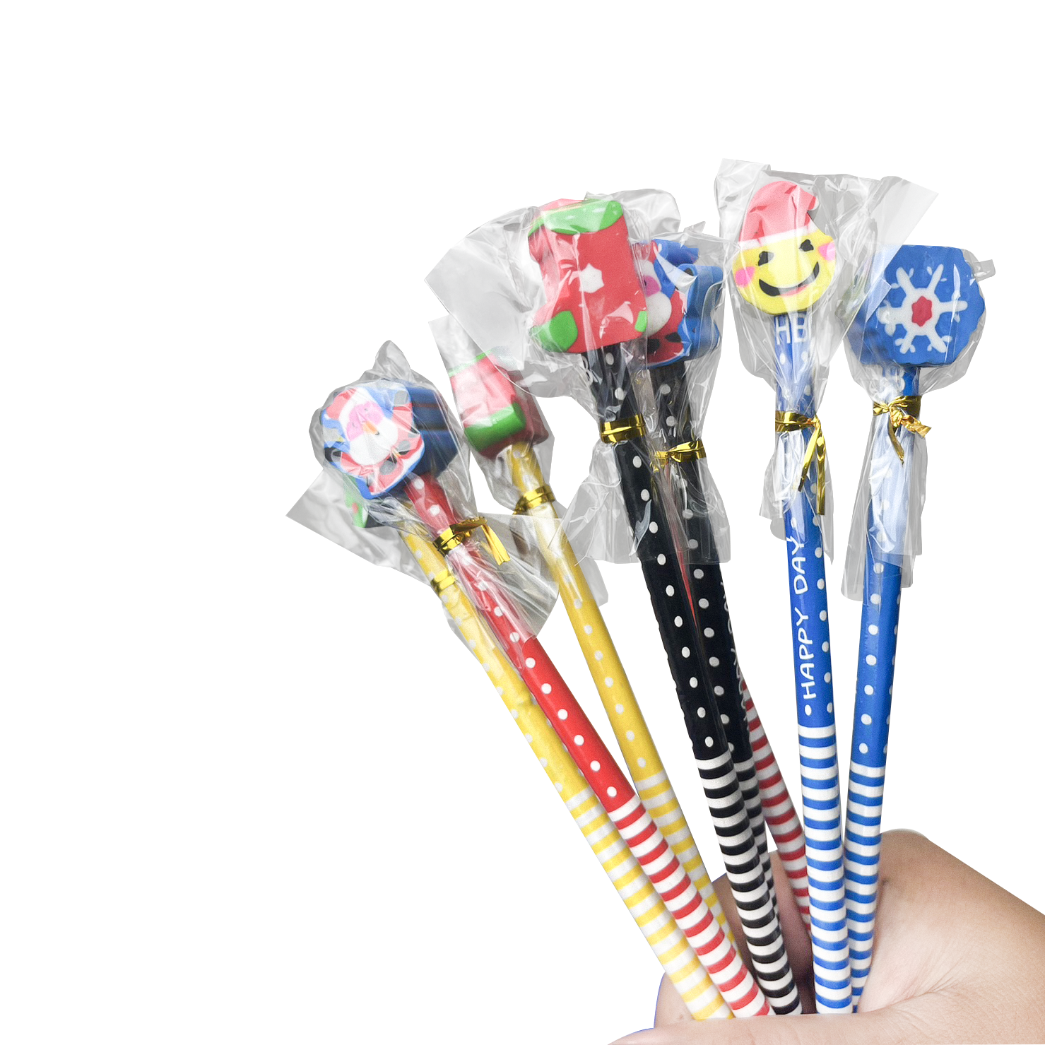 ⭐🎄ดินสอ🎄⭐HB หัวยางลบคริสต์มาส📌คละลาย เครื่องเขียน HB โรงเรียน นักเรียน สินค้า ราคาถูก