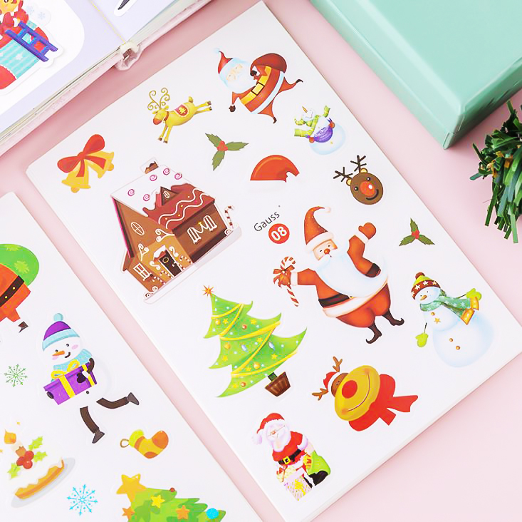 🎅🎄สติกเกอร์ Sticker Merry christmas10x15ซม.📌เลือกลาย แผ่นละ 1 บาท✅พร้อมส่งOhwowshop สติ๊กเกอร์ christmas