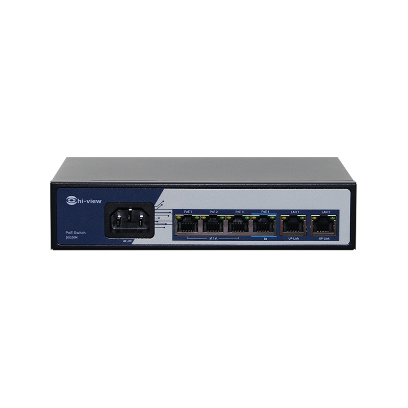 HS-SW6 2P4 BT-AI 6 CH AI WITH BT POE SWITCH PoE Ports:PoE1~4 100Mbps , 60W PoE Ports:PoE4 100Mbp