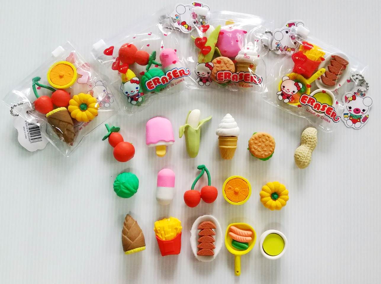 ยางลบถุงซิบ [คละลาย] ชิ้นละ 10 บาท Ohwowshop