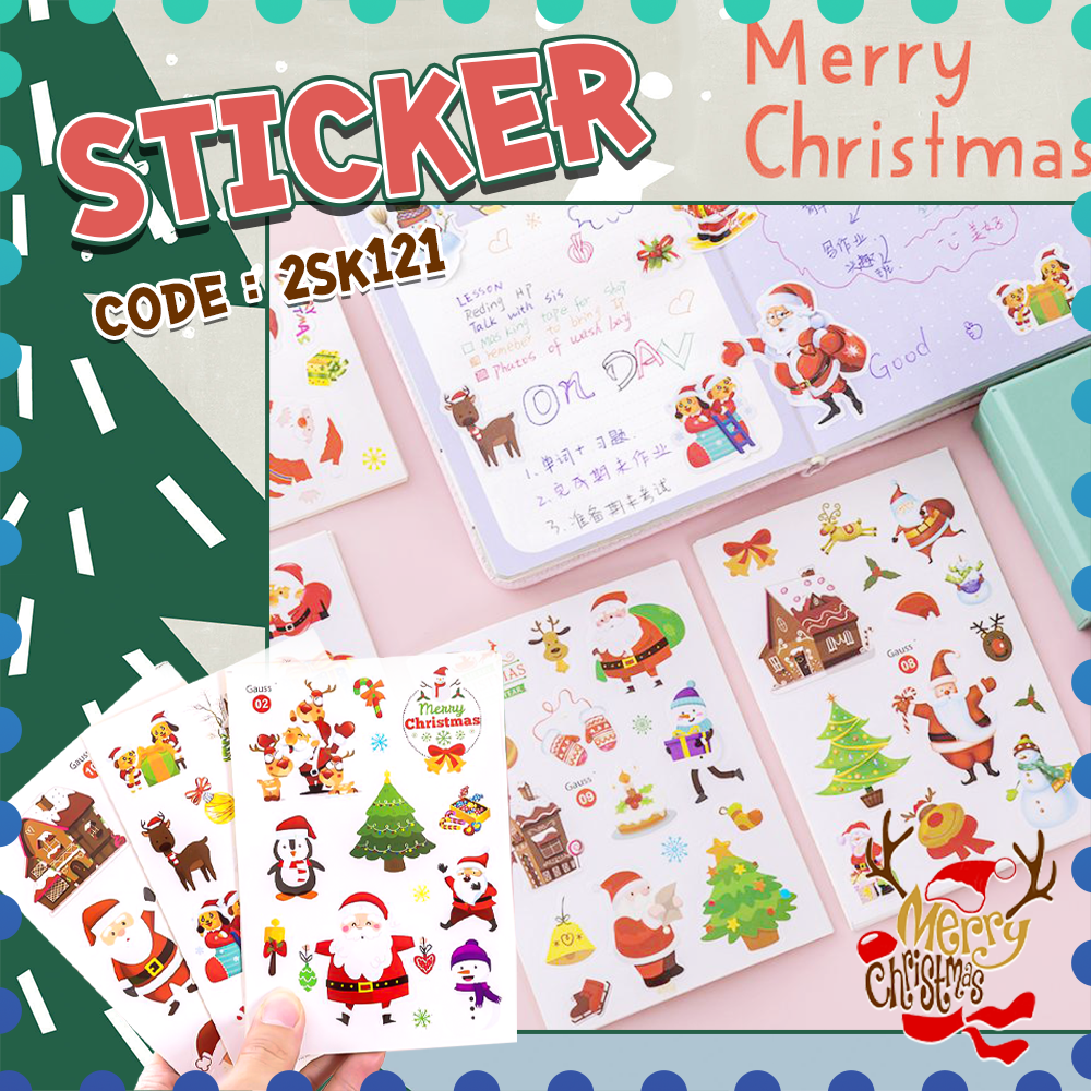 🎅🎄สติกเกอร์ Sticker Merry christmas10x15ซม.📌เลือกลาย แผ่นละ 1 บาท✅พร้อมส่งOhwowshop สติ๊กเกอร์ christmas