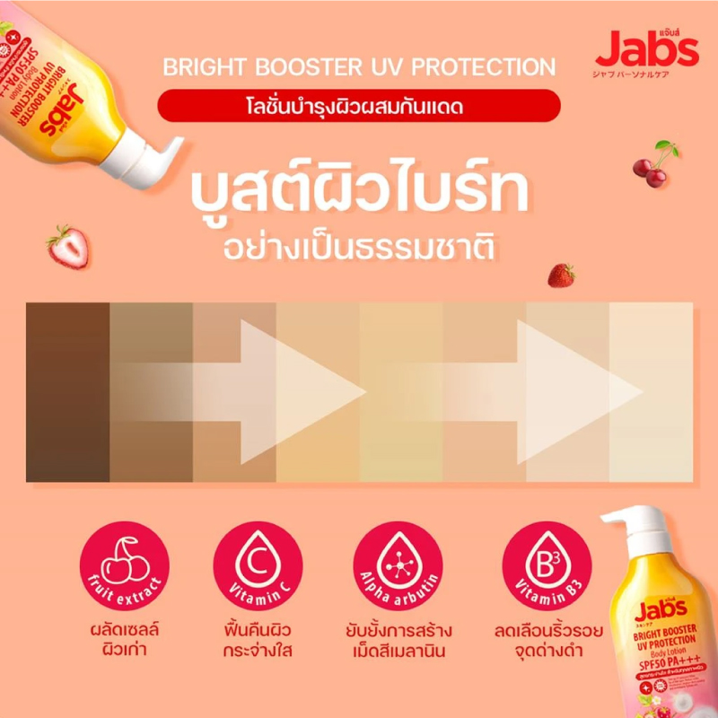 Jabs Bright Booster UV Protection Body Lotion SPF50 PA+++ 450 ml.