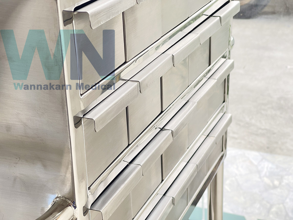 รถเข็นจ่ายยา 40 ลิ้นชัก Stainless