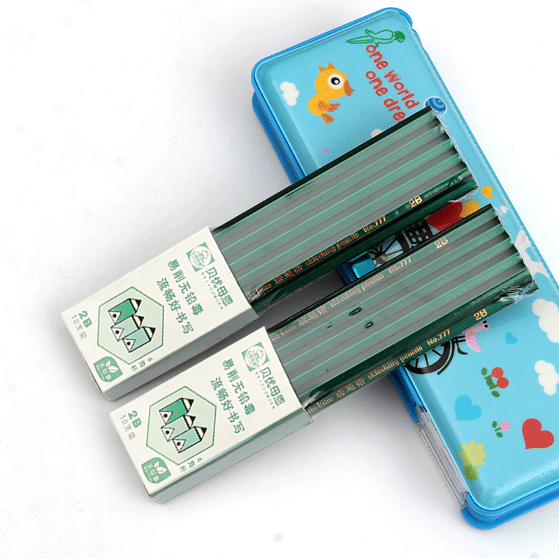 ✏️ดินสอไม้ 2B✏️ด้ามเขียว เกรด A ✔️ พร้อมส่งในไทย เครื่องเขียน ดินสอเขียนหนังสือ ไส้เข้ม ไม่หักง่าย