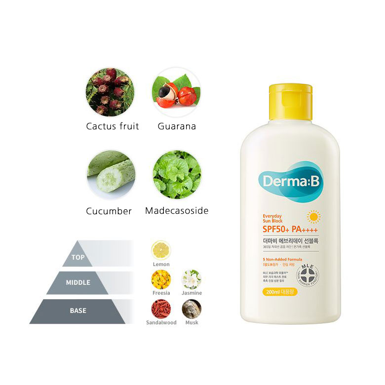 Derma : B Everyday Sun Block SPF50+ PA++++ 200 ml.