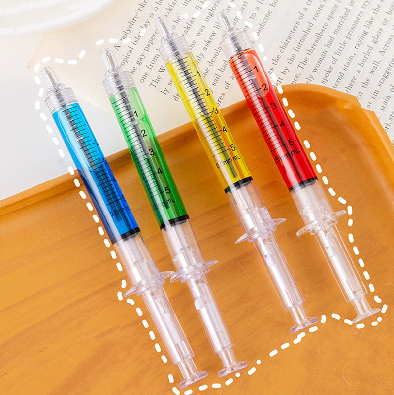 🌈ปากการูปทรงเข็มฉีดยา🌈 ลูกลื่นไส้สีน้ำเงิน 🎲สุ่มสี✔️พร้อมส่งในไทย ของขวัญ ของชำร่วย ปากกา ลูกลื่น