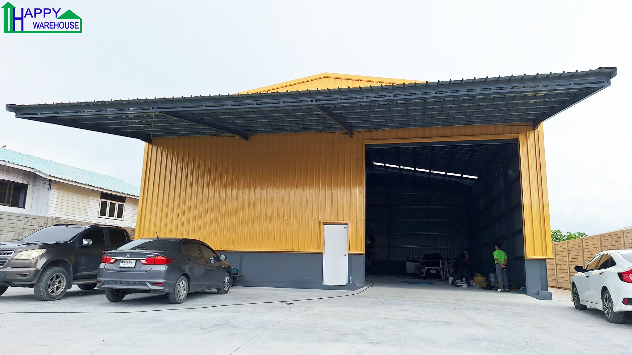 โกดังสำเร็จรูปHW-H ขนาด 14x20x6.5m (280 ตารางเมตร)ไม่รวมฐานราก