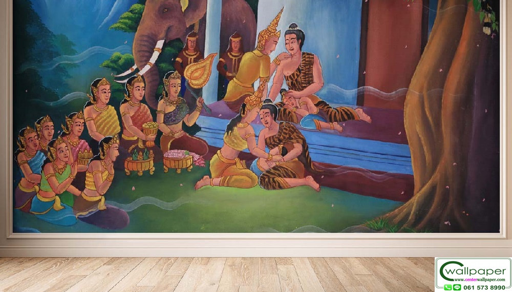 วอลเปเปอร์สั่งผลิตลายพระเวสสันดรชาดก P-THD-35