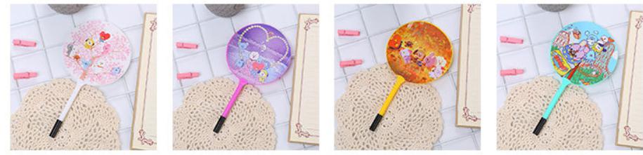 ปากกาพัดลูกลื่นลายตัวการ์ตูน BTS ( ไส้สีน้ำเงิน ) 0.5mm ด้ามละ 4 บาท ✔️พร้อมส่ง 🎲สุ่มลาย พัด เครื่องเขียน