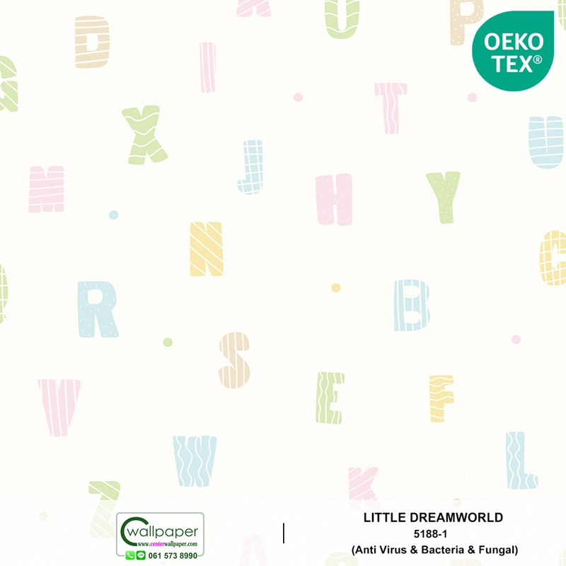 วอลเปเปอร์ห้องเด็ก ลายตัวหนังสือ Witty No.5188-1