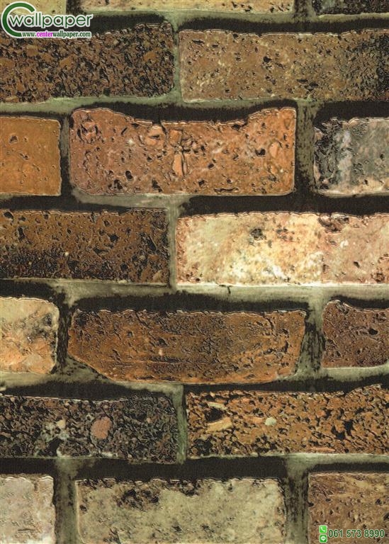 วอลเปเปอร์ติดผนังลายอิฐสีแดง-ส้ม