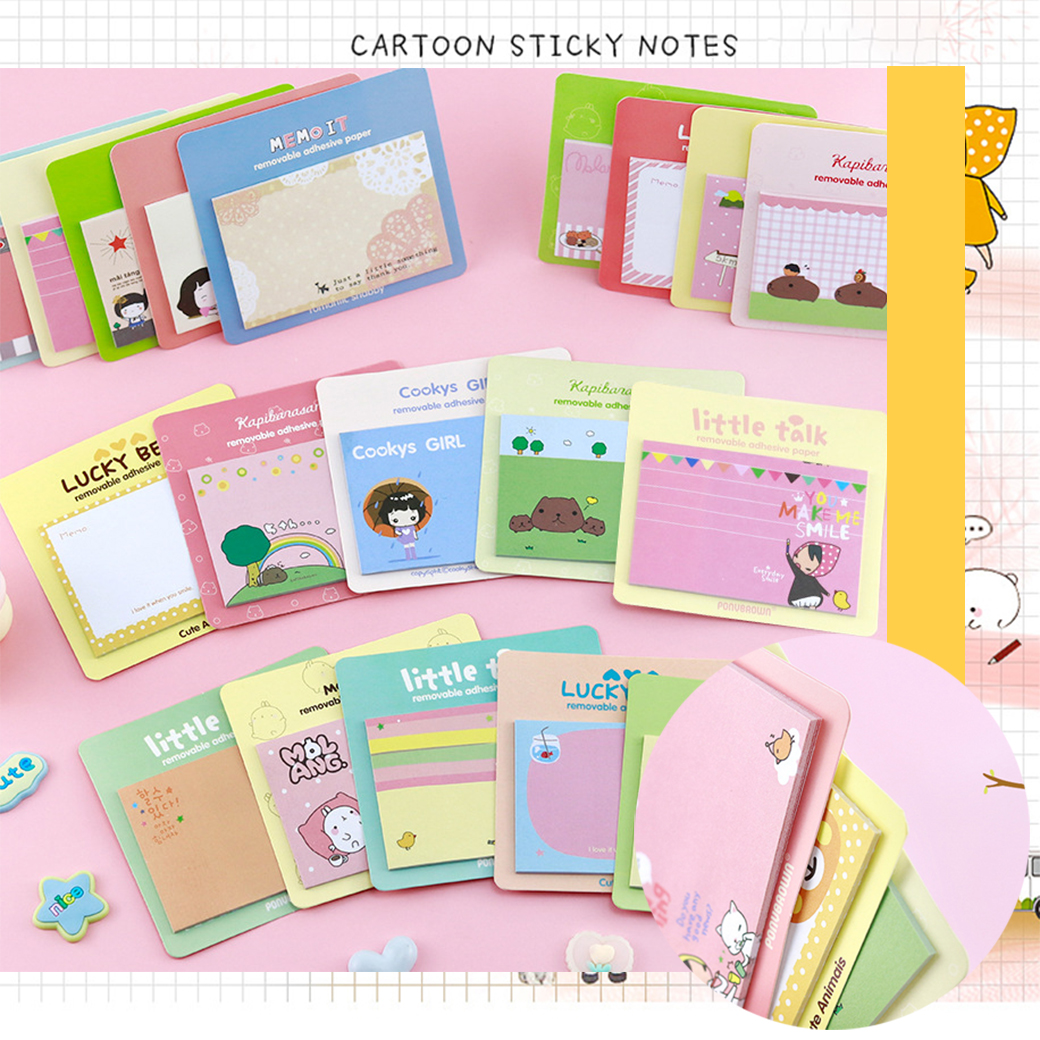 🌈กระดาษโน๊ตกาวในตัว🌈Sticky Note📌เลือกแบบ✔️พร้อมส่งในไทย โน๊ตเตือนความจำ เครื่องเขียน โพสท์อิท จดบันทึก